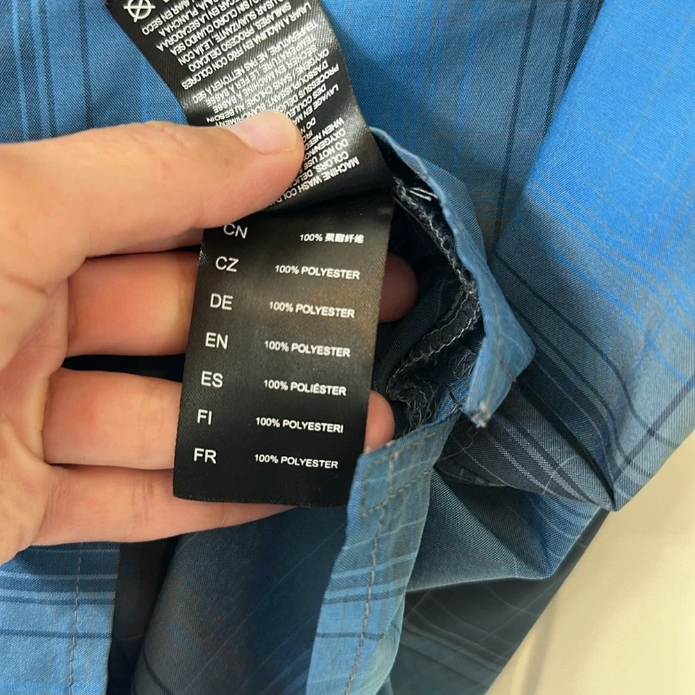 Kuhl Blue Casual Button Down Shirt with Plaid Pattern - Picture 8 of 8